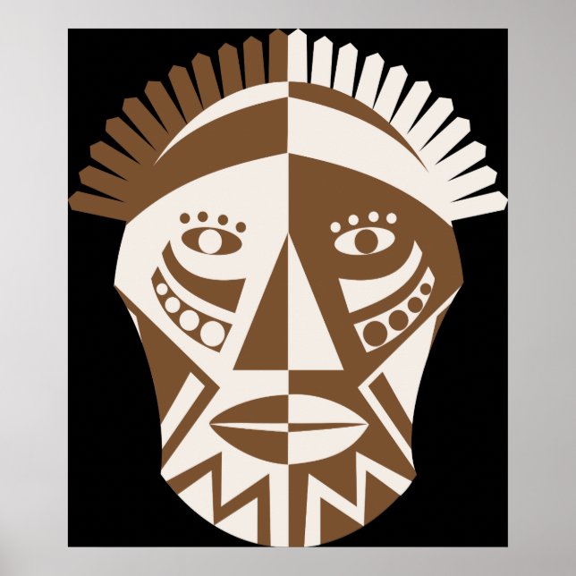 Afrikansk maskbrun anpassningsbar poster utskrift  (Framsidan)