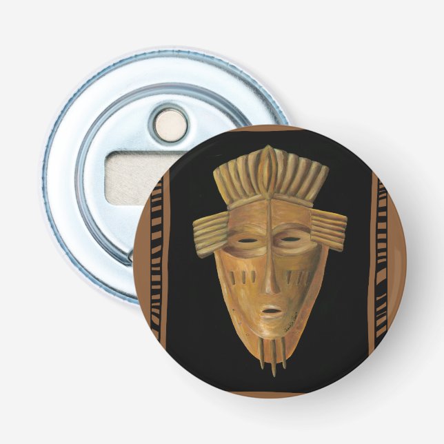 Afrikansk maskmålning av Chariklia Zarris Flasköppnare (Framsidan)