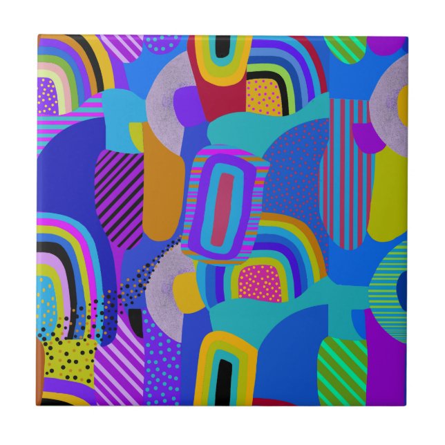 Afrikansk Maximalistlandskap Karta Kakelplatta (Framsidan)