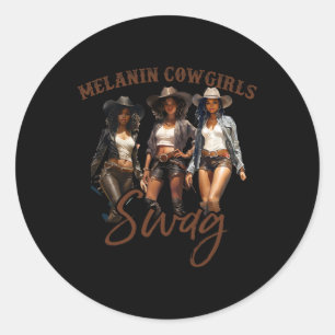 Afrikansk Melanin Cowgirl Swag Black History Melan Runt Klistermärke