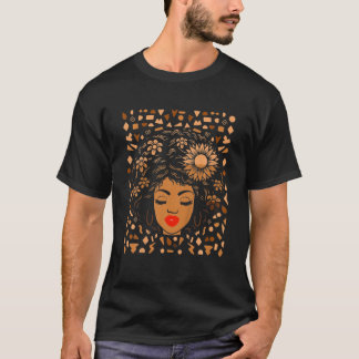 Afrikansk melaninsvart historik månad med fluosa t shirt