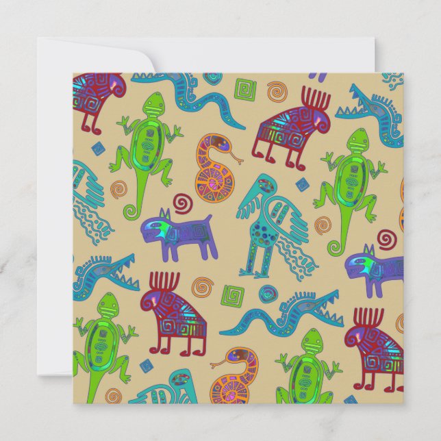 Afrikansk mexikansk kulturprimitiv stam Mönster 1 (Framsida)