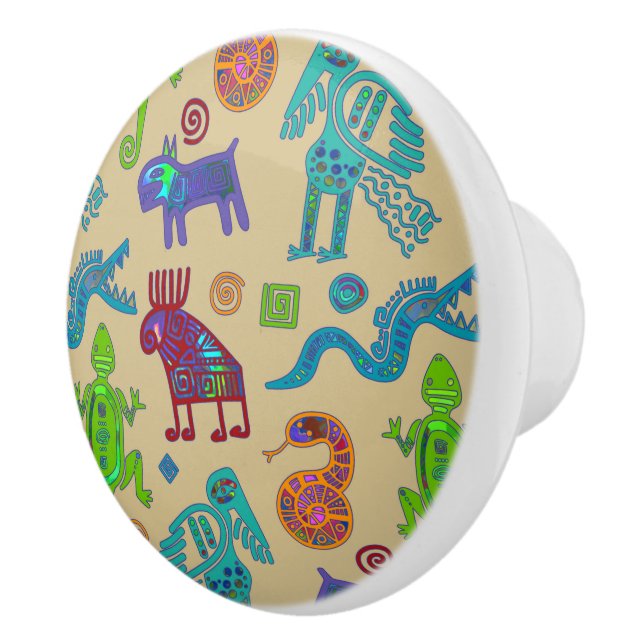 Afrikansk mexikansk kulturprimitiv stam Mönster 1 Knopp (Höger)