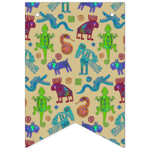 Afrikansk mexikansk kulturprimitiv stam Mönster 1 Vimplar