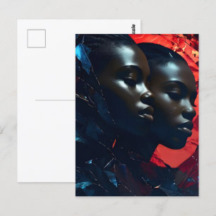 Afrikansk mode art vykort