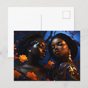 Afrikansk mode art vykort