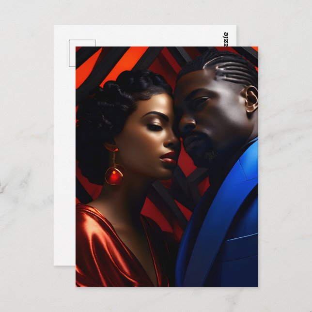 Afrikansk mode art vykort (Fram/baksida)