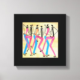 Afrikansk, modern Lycklig-rytm Dance Canvastryck