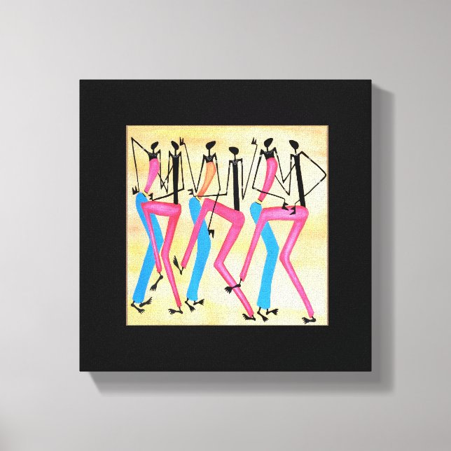 Afrikansk, modern Lycklig-rytm Dance Canvastryck (Framsida)