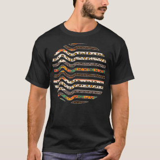 Afrikansk Mönster inuti Abstrakt Circle Black Hist T Shirt