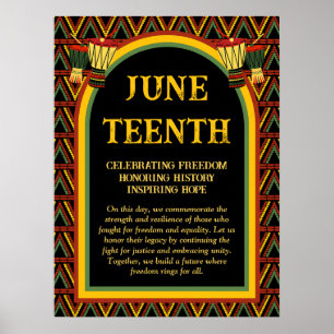 Afrikansk Mönster Junetonde Firande Poster