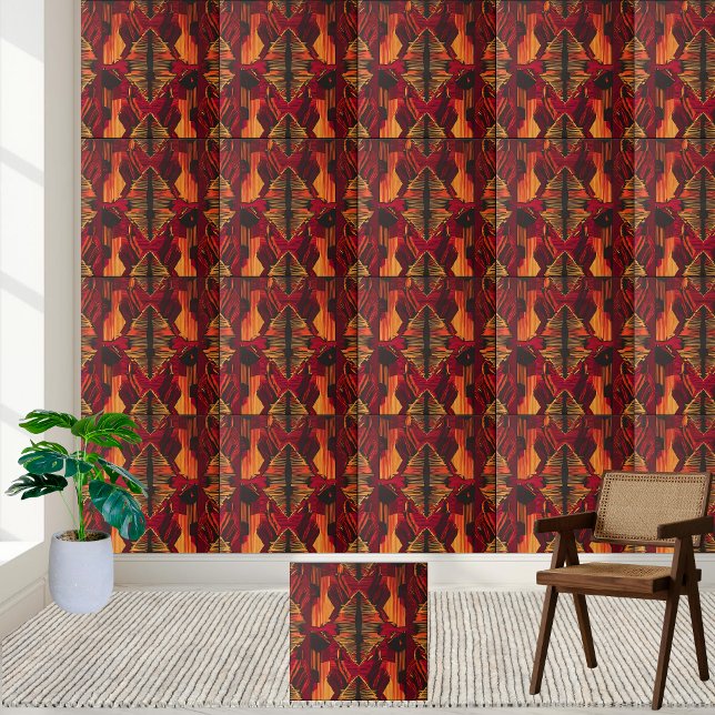 Afrikansk Mönster-panel för handgjorda utseenden Kakelplatta (Handcrafted-Look African Pattern Tile)