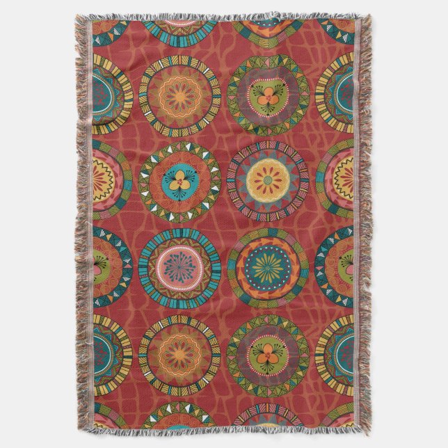 Afrikansk Mönster Throw Blanket  Filt (Framsidan Vertikal)