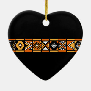 Afrikansk mönsterprydnad julgransprydnad keramik
