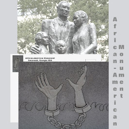 Afrikansk monument Savannah GA Travel Vykort