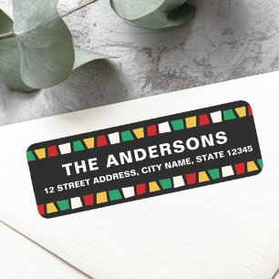 Afrikansk mosaik Kwanzaa returadress Etikett