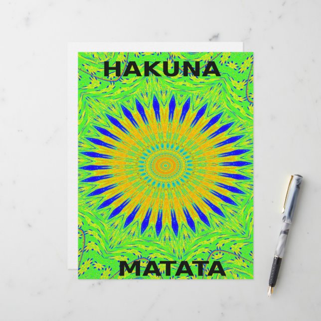 Afrikansk Motif-design i Grönt och Guld Art-utskri (Fram/Back In Situ)