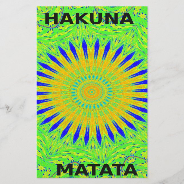 Afrikansk Motif-design i Grönt och Guld Art-utskri Brevpapper (Framsida)