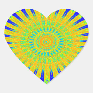 Afrikansk Motif-design i Grönt och Guld Art-utskri Hjärtformat Klistermärke