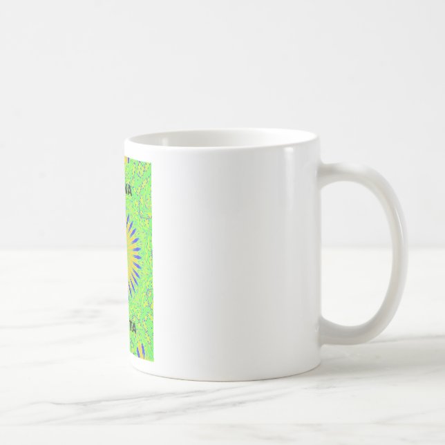 Afrikansk Motif-design i Grönt och Guld Art-utskri Kaffemugg (Höger)