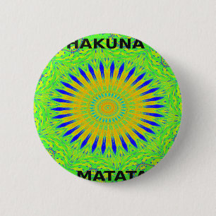 Afrikansk Motif-design i Grönt och Guld Art-utskri Knapp