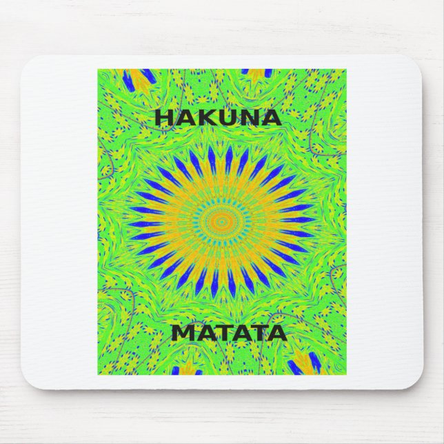 Afrikansk Motif-design i Grönt och Guld Art-utskri Musmatta (Framsidan)