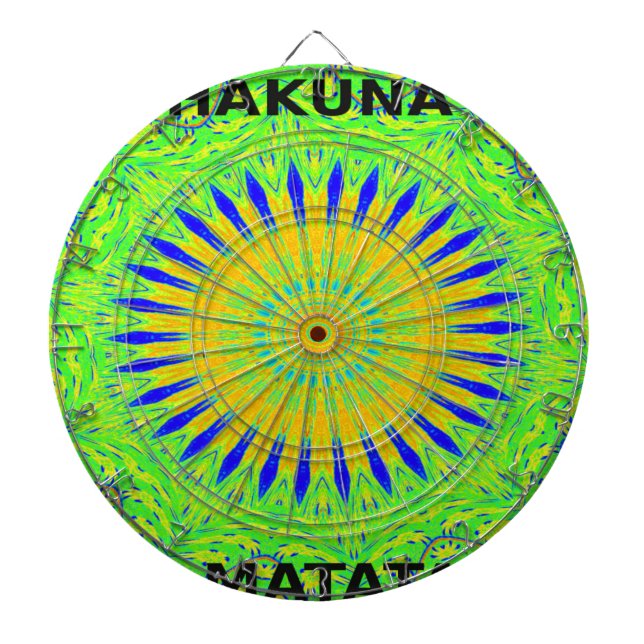 Afrikansk Motif-design i Grönt och Guld Art-utskri Piltavla (Framsidan)