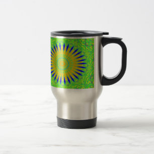 Afrikansk Motif-design i Grönt och Guld Art-utskri Resemugg