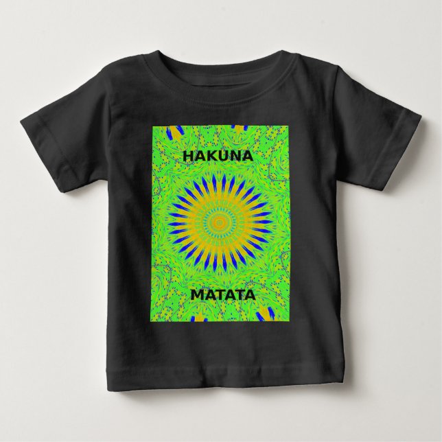 Afrikansk Motif-design i Grönt och Guld Art-utskri T Shirt (Framsida)