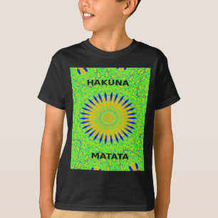 Afrikansk Motif-design i Grönt och Guld Art-utskri T Shirt