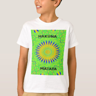 Afrikansk Motif-design i Grönt och Guld Art-utskri Tee Shirt
