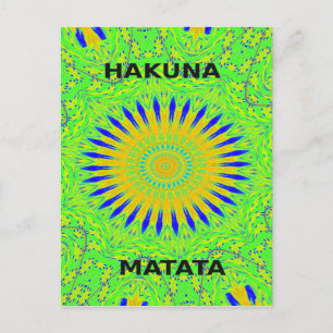 Afrikansk Motif-design i Grönt och Guld Art-utskri Vykort