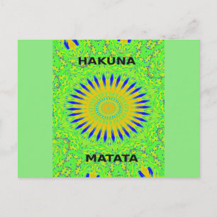 Afrikansk Motif-design i Grönt och Guld Art-utskri Vykort