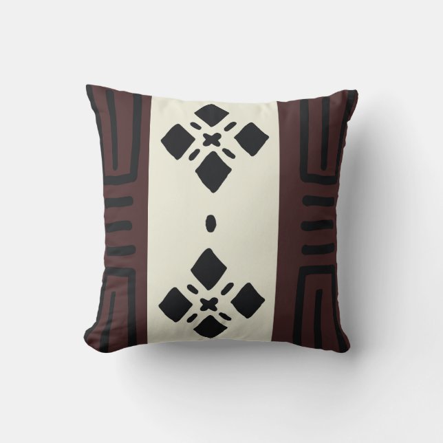 Afrikansk mudcloth Bogolan Design Dekorativ kudde (Framsida)
