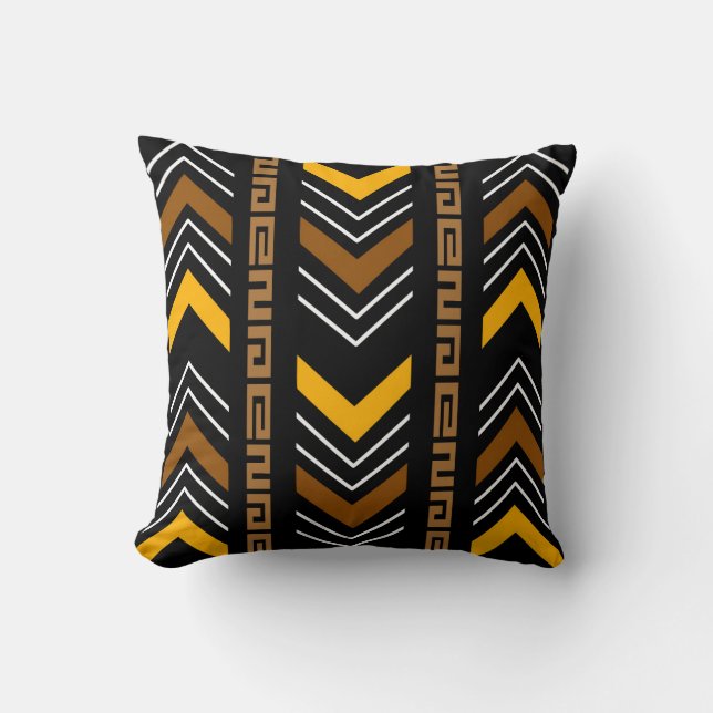 Afrikansk mudcloth Bogolan Fabric Design Throw Pil Kudde (Framsida)