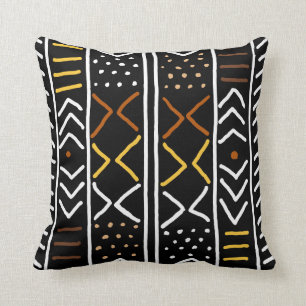 Afrikansk mudcloth Bogolan Fabric Design Throw Pil Kudde
