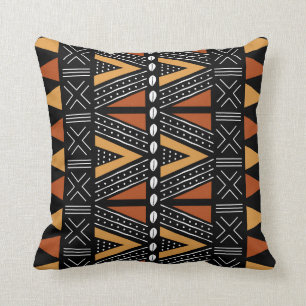Afrikansk mudcloth Bogolan Fabric Design Throw Pil Kudde