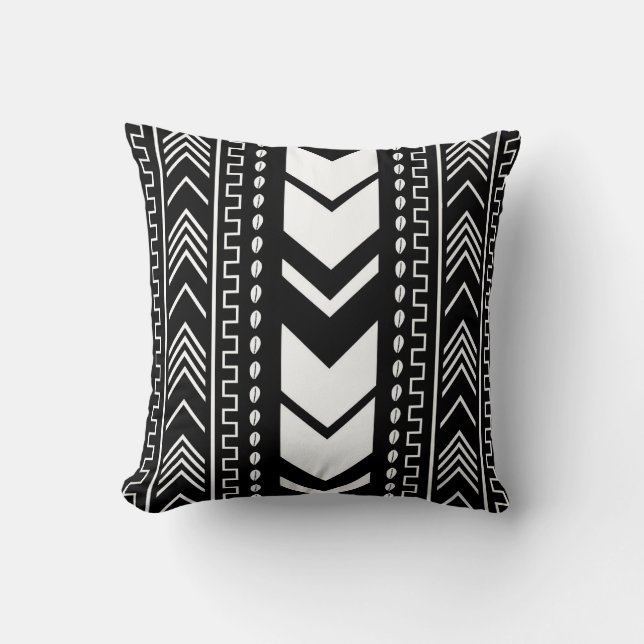Afrikansk mudcloth Bogolan Fabric Design Throw Pil Kudde (Framsida)