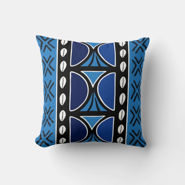 Afrikansk mudcloth Bogolan Fabric Design Throw Pil Kudde (Framsida)