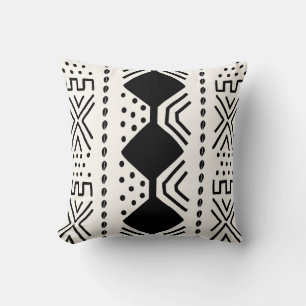 Afrikansk mudcloth Bogolan Fabric Design Throw Pil Kudde