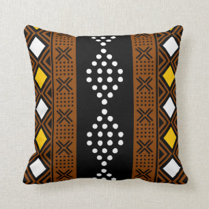 Afrikansk mudcloth Bogolan Fabric Design Throw Pil Kudde