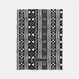 Afrikansk MudCloth inspirerad personlig för Fleecefilt