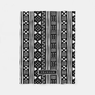 Afrikansk MudCloth inspirerad personlig för Fleecefilt