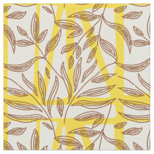 Afrikansk mudcloth-kontrast botanisk gulbrun tyg