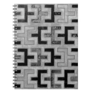 Afrikansk mudduktstext med geometriska Mönster Anteckningsbok Med Spiral