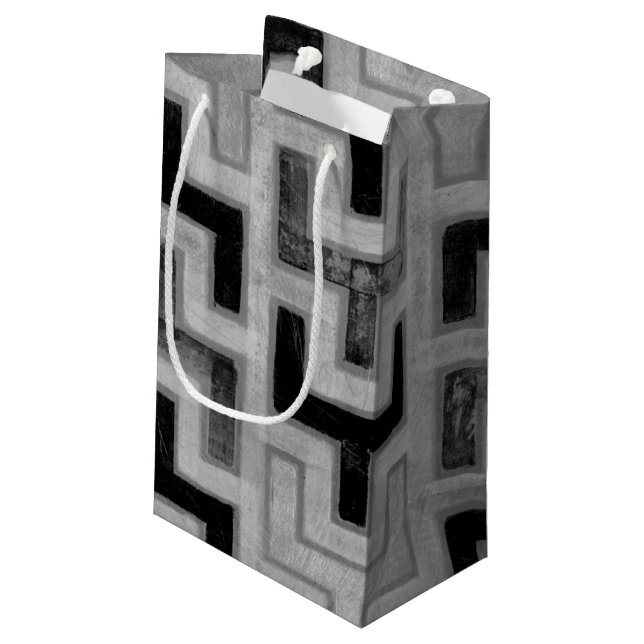 Afrikansk mudduth Textile med Geometric Mönster (Baksidan Vinklad)