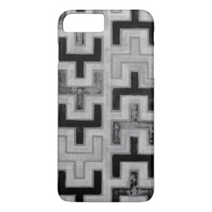 Afrikansk mudduth Textile med Geometric Mönster