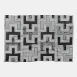 Afrikansk mudduth Textile med Geometric Mönster Kökshandduk