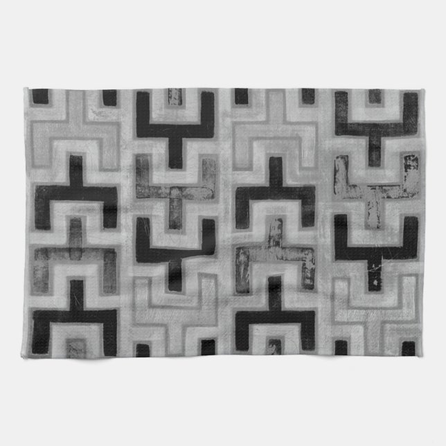 Afrikansk mudduth Textile med Geometric Mönster Kökshandduk (Horisontell)