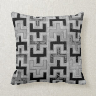 Afrikansk mudduth Textile med Geometric Mönster Kudde